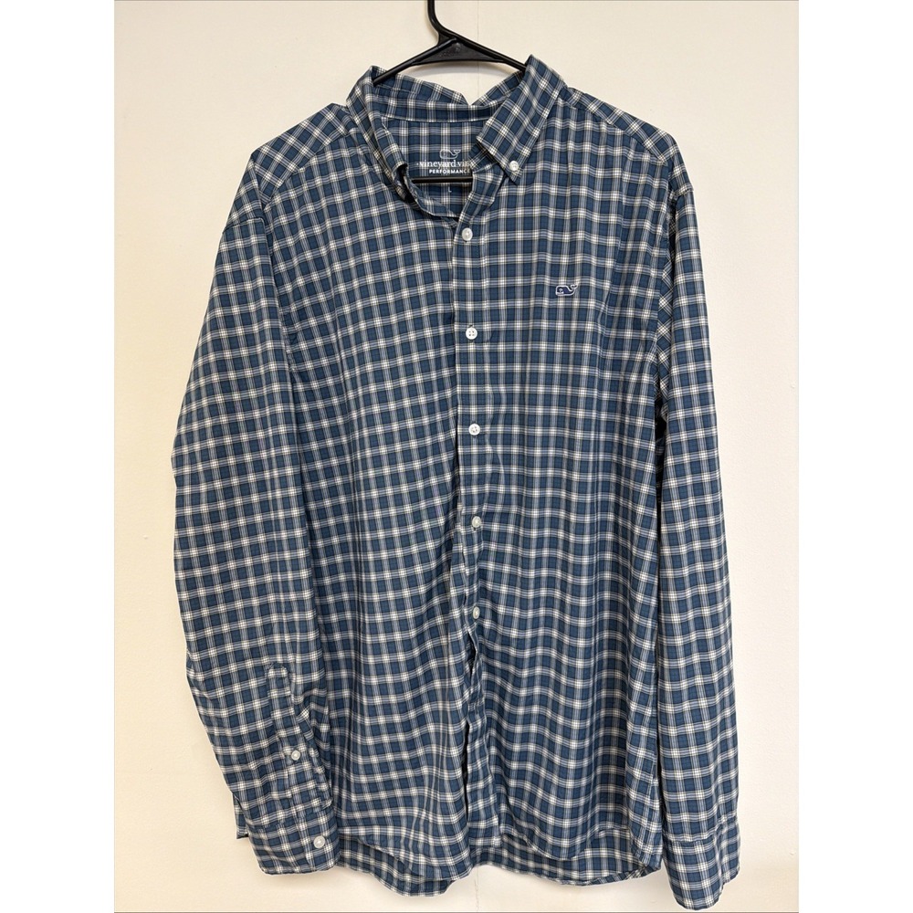 Vineyard Vines Performance Whale Shirt Men Large Classic Fit Long Sleeve